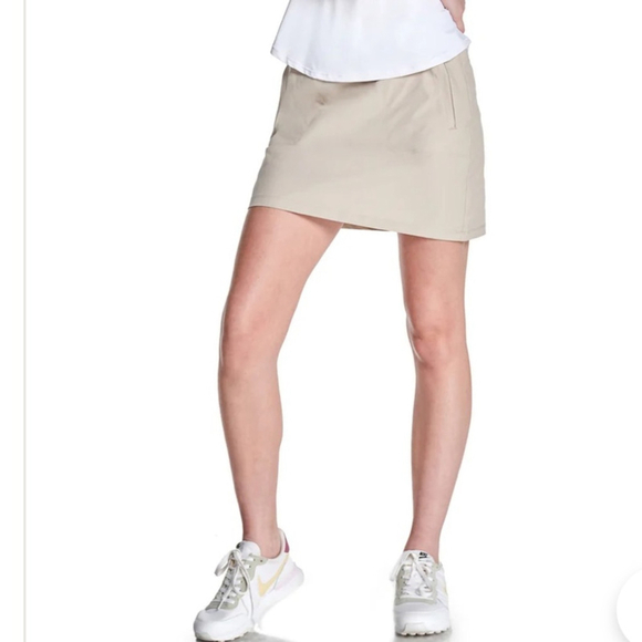 Kyodan Pants - FREEDOM TRAIL BY KYODAN Athletic Skort zippered Pockets tennis golf beige medium